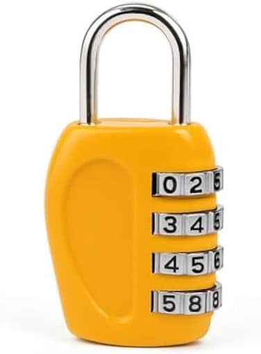 Fitto Travel Combination Lock - Resettable 3-Digit Number Lock for Luggage, Suitcase, Backpack, Locker, Briefcase - Compact Secure Padlock (Black)