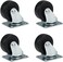 Fitto 1.5 Inch Caster Wheels Black - Pack of 4   Replacement Furniture & Chair Swivel Rolling Wheels 38mm