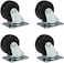Fitto 1.5 Inch Caster Wheels Black - Pack of 4   Replacement Furniture & Chair Swivel Rolling Wheels 38mm