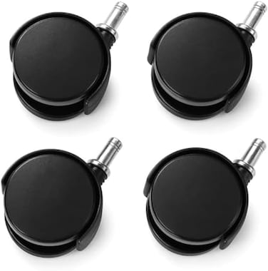 Fitto 2 Inch Caster Wheels Black Pack of 4 - 2 Inch Swivel Replacement Furniture Casters for Chairs Sofas Cabinets Trolleys