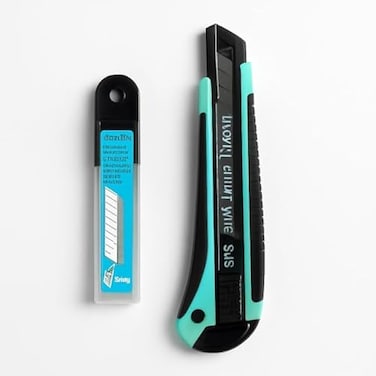 Fitto Utility Cutter Knife with Snap-Off Blade, Retractable Box Cutter for Packaging, Craft, DIY, Office