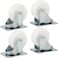 Fitto 2 Inch White Caster Wheels Pack of 4 - Swivel Furniture Replacement Casters, Nylon Chair Wheels, Silent Non-Marking, Universal Fit