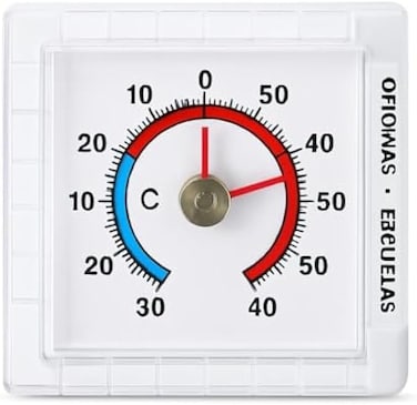 Fitto 75mm Dial Thermometer White - Analog Indoor Outdoor Room Wall Fridge Aquarium Temperature Gauge