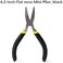 Fitto 4.5-inch Flat Nose Mini Pliers Black - Small Flat-Nose Pliers for Jewelry Making, Crafts, Electronics &amp; Wire Work