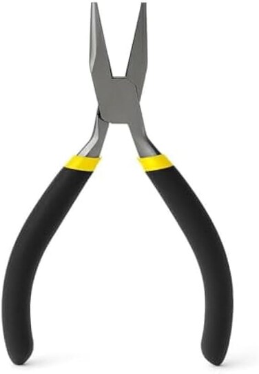 Fitto 4.5-inch Flat Nose Mini Pliers Black - Small Flat-Nose Pliers for Jewelry Making, Crafts, Electronics &amp; Wire Work