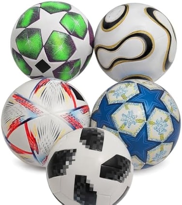 Fitto Football Soccer Ball Assorted Designs and Colors - Indoor Outdoor Training &amp; Match Ball for Kids Teens Adults