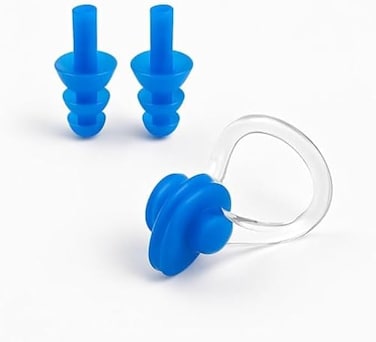 Fitto Swimming Ear Plugs &amp; Nose Clip Set - Silicone Waterproof Reusable Earplugs for Swimming Adults &amp; Kids, Comfortable Swim Nose Clip