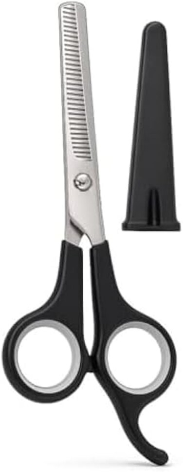 Fitto Hair Cutting Scissors with Cap Black Handle Barber Shears Hairdressing Scissors Salon Cutting Shears Home Use
