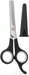 Fitto Hair Cutting Scissors with Cap Black Handle Barber Shears Hairdressing Scissors Salon Cutting Shears Home Use