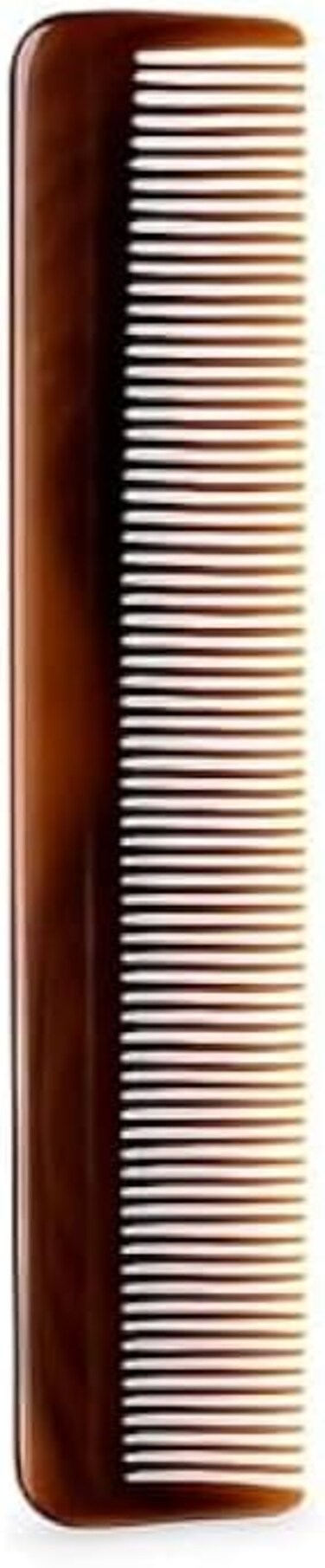Fitto Fine Tooth Comb Brown - Narrow Tooth Hair Comb for Men & Women, Beard & Mustache Styling, Anti-Static Pocket Comb