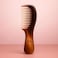 Fitto Large Tooth &amp; Fine Tooth Comb Brown - Dual-Sided Wide Tooth &amp; Fine Tooth Hair Comb for Detangling, Styling &amp; Beard