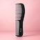 Fitto Dual Tooth Comb 19cm Black - Large Tooth & Fine Tooth Hair Comb for Men Women, Wide Tooth Detangling & Fine-Tooth Styling Beard Comb