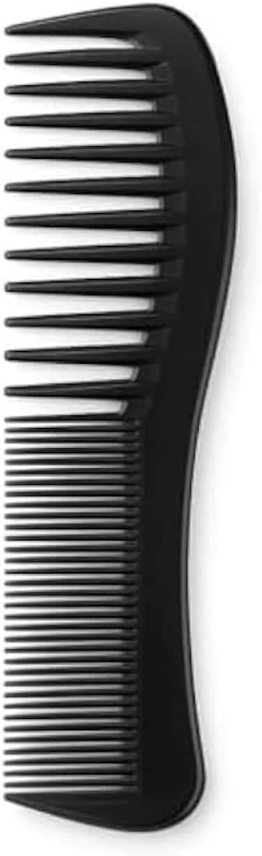 Fitto Dual Tooth Comb 19cm Black - Large Tooth & Fine Tooth Hair Comb for Men Women, Wide Tooth Detangling & Fine-Tooth Styling Beard Comb