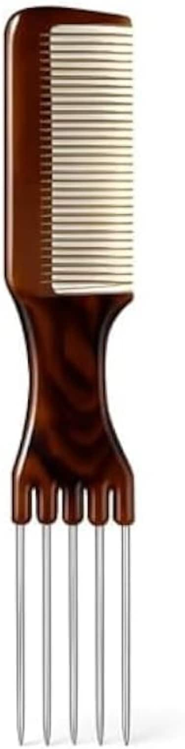 Fitto Lifting Back Metal Comb Brown - Teasing Volumizing Backcomb for Hair Styling &amp; Salon Use