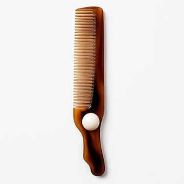 Fitto Plastic Hair Comb 20cm - Brown Lightweight Durable Styling Comb for Men & Women Portable Grooming Comb