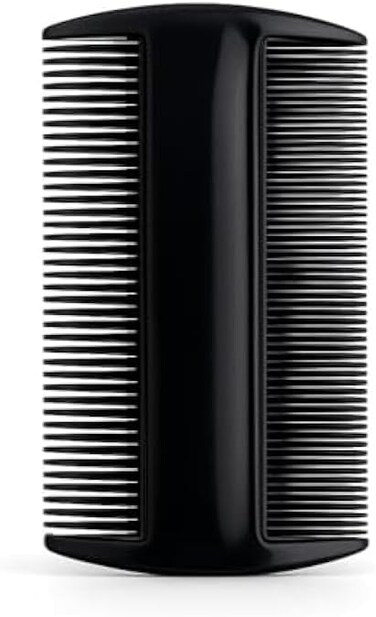 Fitto Dandruff Removal Comb - Fine-Tooth Scalp & Nit Comb for Dandruff, Lice Removal, Anti-Dandruff Hair Comb, Black