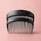 Fitto Small Black Plastic Side Hair Comb Pack of 2 - Side Comb for Hair Styling, Travel Pocket Bobby Comb, Hair Accessory for Women & Men