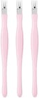 Fitto Cuticle Knife Set of 3 Pink - Nail Cuticle Remover &amp; Trimmer, Stainless Steel Manicure Pedicure Tool, Cuticle Pusher Knife for Nail Care