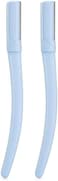 Fitto Eyebrow Razor, Blue - Pack of 2 Facial Hair Remover &amp; Brow Shaper for Women, Precision Eyebrow Trimmer and Dermaplaning Tool