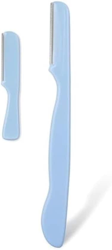Fitto Eyebrow Razor Blue - Precision Facial Razor for Brow Shaping, Face Hair Removal, Dermaplaning, Portable Eyebrow Shaper &amp; Trimmer