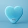 Fitto Heart Shaped Facial Brush Blue 7cm - Compact Face Brush for Gentle Exfoliation, Massage &amp; Daily Cleansing