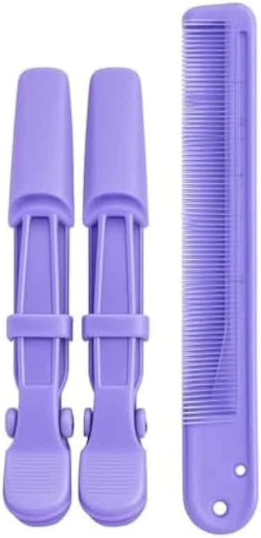 Fitto Purple Hair Styling Clip Set - Alligator Sectioning Hair Clips for Salon & Home Hairdressing, Styling, Sectioning