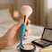Fitto Rounded Blue Makeup Brush - Soft Synthetic Face Brush for Powder, Blush, Foundation &amp; Blending