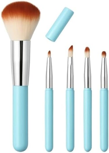 Fitto Makeup Brush with 5 Extra Tips - Interchangeable Brush Heads for Foundation Concealer Powder Blending Travel Retractable Face Brush