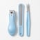 Fitto Blue Manicure &amp; Pedicure Kit - Travel Nail Clippers Set with Cuticle Nipper, Nail Scissors, File, Tweezers in Carry Case