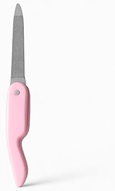 Fitto Folding Nail Filer Pink - Compact Travel Nail File Portable Pocket Manicure Pedicure Tool