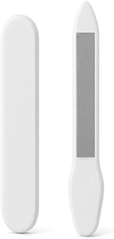 Fitto White Nail File Emery Board - Nail Filer for Manicure &amp; Pedicure, Portable Nail Buffer &amp; Shaper