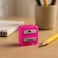 Fitto Pink Pencil Sharpener - Manual Handheld Portable School Office Stationery Sharpener for Kids and Adults, Single Hole Plastic