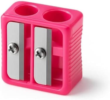 Fitto Pink Pencil Sharpener - Manual Handheld Portable School Office Stationery Sharpener for Kids and Adults, Single Hole Plastic
