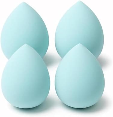 Fitto Powder Puffs Pack of 4 - Blue Makeup Powder Puff Velvet Face Cosmetic Applicator Reusable