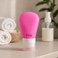 Fitto Silicone Travel Bottle Pink - Refillable Squeeze Leak-Proof Toiletry Dispenser for Shampoo Conditioner Lotion Sunscreen