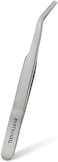 Fitto Stainless Steel Slant Tip Tweezer - Precision Eyebrow Tweezer for Hair Removal, Ingrown Hair, Nail Art, Splinters &amp; Crafts
