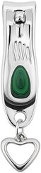 Fitto Nail Clipper 5.5x1.3cm Green - Compact Stainless Steel Fingernail &amp; Toenail Cutter Travel Manicure Pedicure Tool