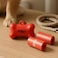 Fitto Pet Trash Bags Red 7.8 x 4.5 cm - Small Disposable Pet Waste Bags for Dog Poop, Cat Litter &amp; Puppy Waste, Portable Travel Use
