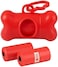 Fitto Pet Trash Bags Red 7.8 x 4.5 cm - Small Disposable Pet Waste Bags for Dog Poop, Cat Litter &amp; Puppy Waste, Portable Travel Use