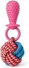 Fitto Pet Rope Toy with Ring Assorted Colors 17 x 8 cm - Dog Chew &amp; Tug Toy for Puppies, Small &amp; Medium Dogs, Cotton Dental Cleaning Fetch Toy