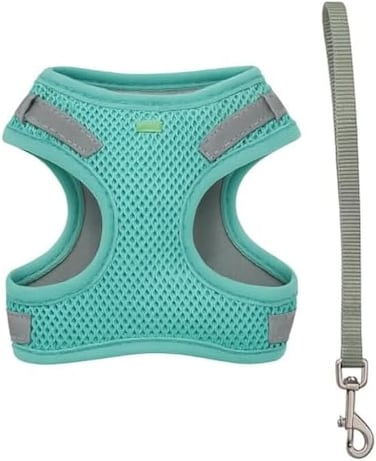 Fitto Dog Harness and Lead Set Size M 20.5x15cm Adjustable Pet Harness and Lead for Small/Medium Dogs & Cats