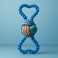 Fitto Blue Cotton Dog Rope Toy 19x9cm - Knotted Tug &amp; Chew Toy for Puppies Small Medium Dogs, Ball Tug Fetch Dental Cleaning