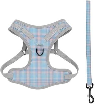 Fitto Dog &amp; Cat Harness and Lead Set Size M 29x20cm Adjustable No-Pull Padded Breathable Nylon Vest Leash Reflective