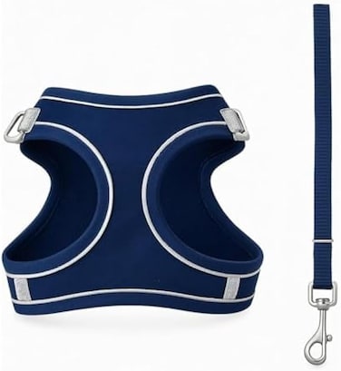 Fitto Pet Harness and Lead Set Size M 18.5x13cm Adjustable Dog Cat Walking Harness with Lead