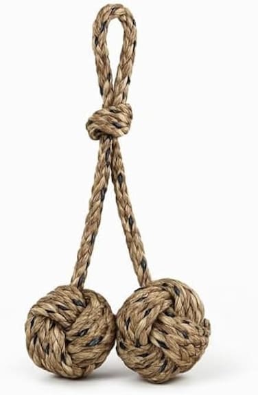 Fitto Pet Tug Rope Toy for Dogs - Chew &amp; Tug Toy Cotton Rope, Interactive Pulling Toy Coffee Brown 35x13cm