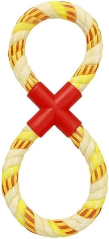 Fitto Yellow Dog Rope Toy 38x14.3cm - Tug &amp; Chew Toy for Dogs and Puppies, Interactive Pull Toy for Tug-of-War, Dental Cleaning &amp; Fetch