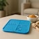 Fitto Pet Lick Mat Square 20x20cm Blue - Silicone Licking Pad for Dogs &amp; Cats, Slow Feeder Calming Treat Mat, Non-Slip