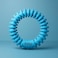 Fitto Pet Ring Toy Blue 12x12cm - Dog Chew Ring Toy for Puppy Rubber Fetch &amp; Tug Play