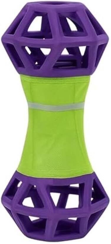Fitto Purple Pet Toy 18x7cm - Chew & Fetch Toy for Dogs & Cats, Rubber Interactive Squeaky Toy for Small/Medium Dogs and Puppies
