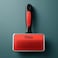 Fitto Pet Bath Brush Red 13.5x8.2cm Silicone Grooming Brush for Dogs &amp; Cats Bath Massage Fur Deshedding Hair Removal